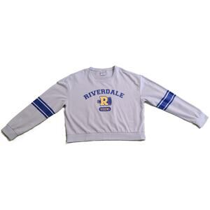 Riverdale High School Vixens Womens Sweatshirt XL Cheer Gray Cropped Long Sleeve